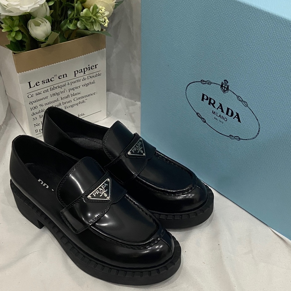 Prada Glossy Black Loafers